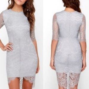 Lulu’s angel eye lace grey body on dress small